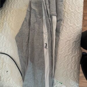 Gray Joggers with White Stripe/Black Spandex Both Full Length Leggings.